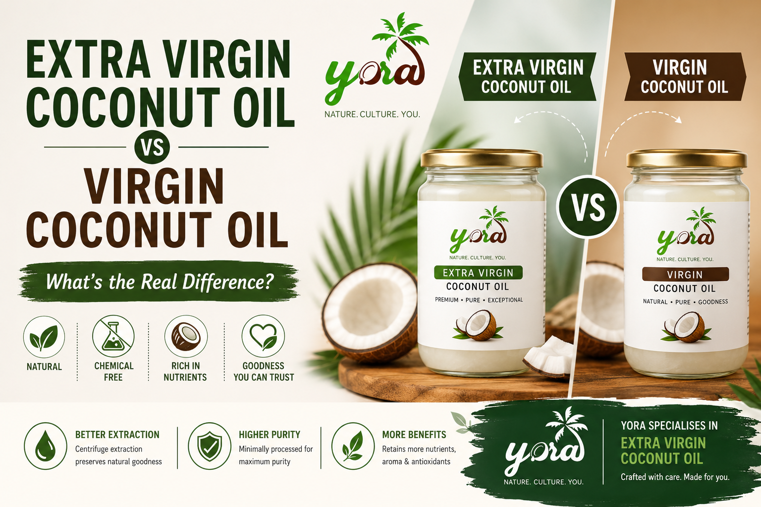 Extra Virgin Coconut Oil vs Virgin Coconut Oil – What’s the Real Difference?