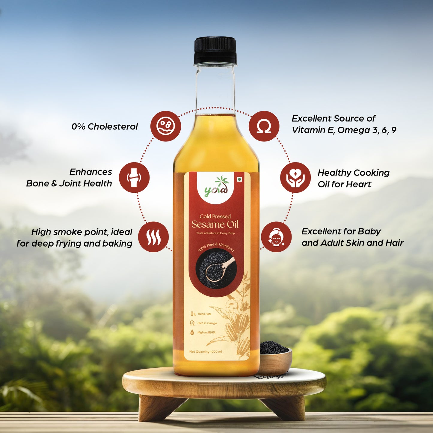 YORA unrefined cold pressed Sesame (Gingelly) Oil