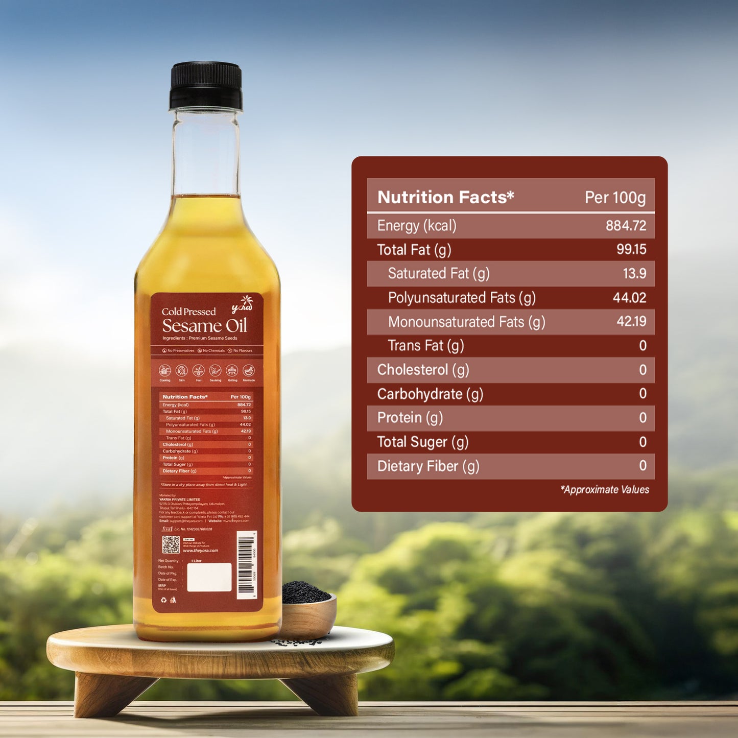 YORA unrefined cold pressed Sesame (Gingelly) Oil