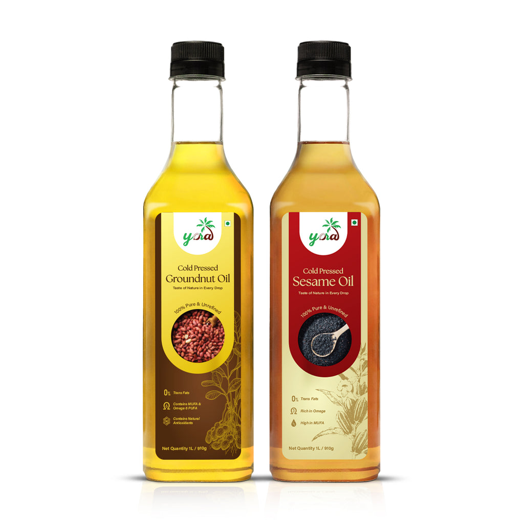 Cold-Pressed Groundnut & Sesame Oil Combo - 1 litre