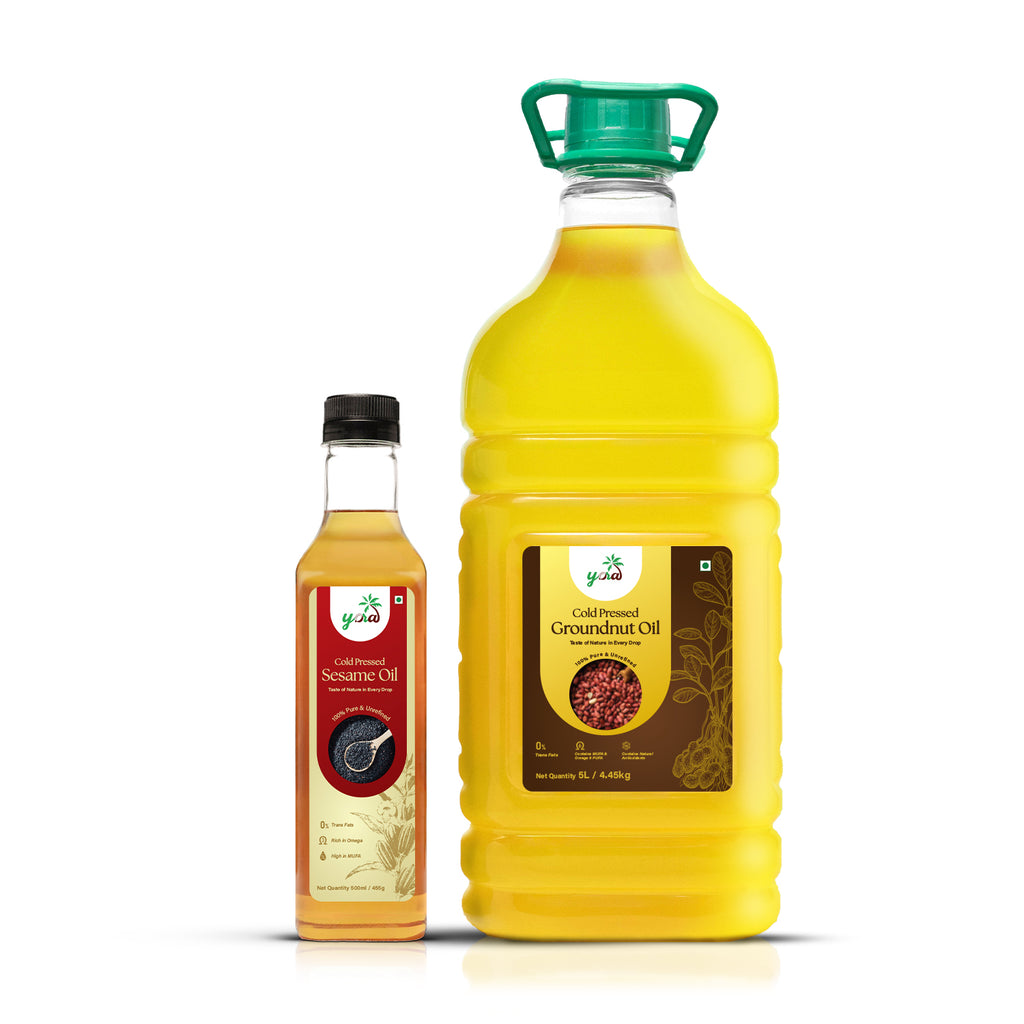 Yora Monthly cooking combo – 5L Groundnut Oil + 500ml Sesame Oil