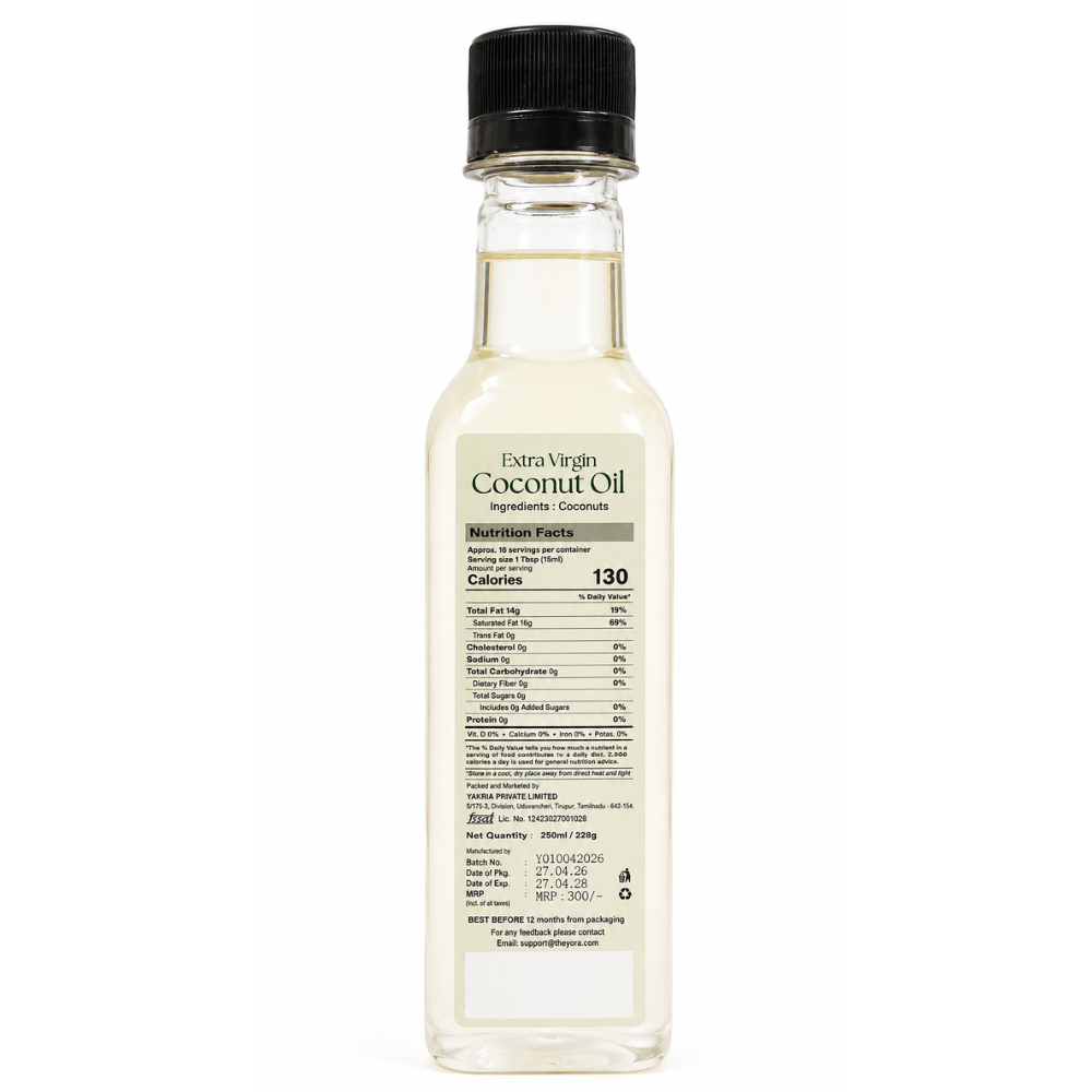 Yora Extra Virgin Coconut Oil – 100% Pure & Natural (Cold Centrifuged)
